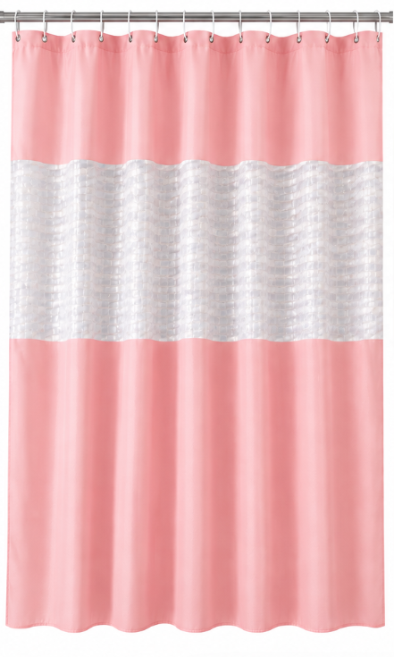 Perdea de dus PEVA 180 x 180 cm ROZ cu transparent